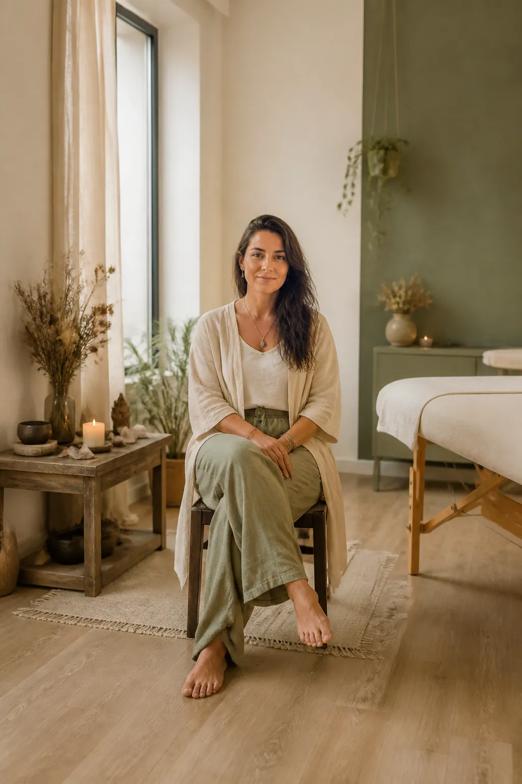 Reiki Master Teacher and healer in her practice room